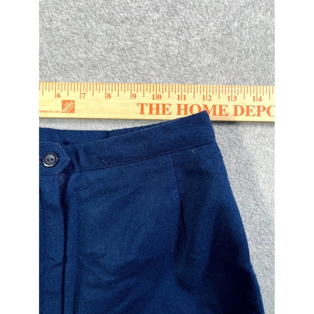 Personal Dress Pants Womens 7 Blue Pure Wool Flat Front Straight Leg‎ Formal